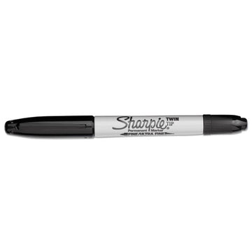 Sharpie® Twin-tip Permanent Marker, Extra-fine-fine Bullet Tips, Black, Dozen freeshipping - TVN Wholesale
